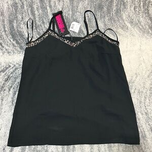 Rock and Roll tank top with cheetah trim